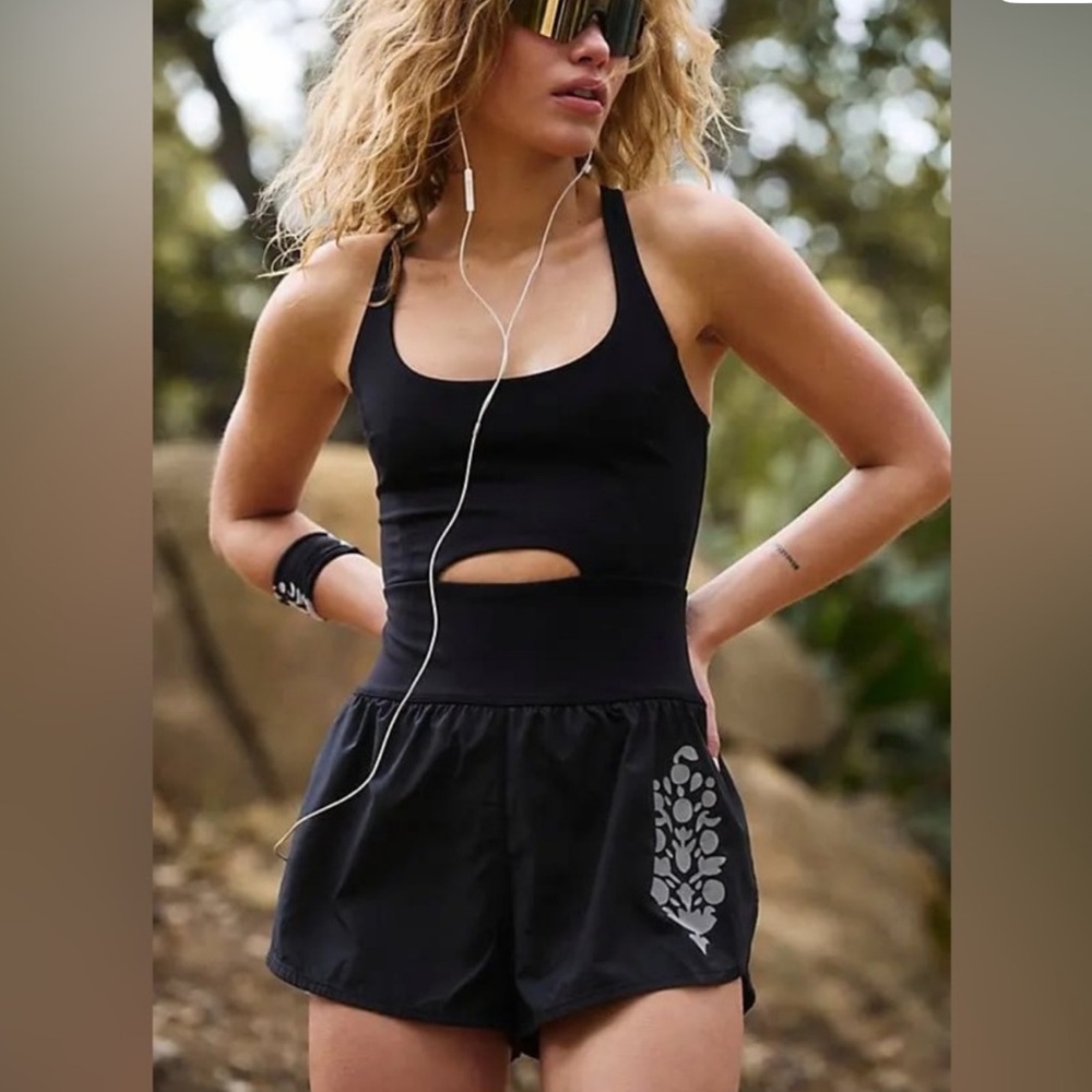 New Free People FP Movement Righteous Runsie Reflect Romper size S